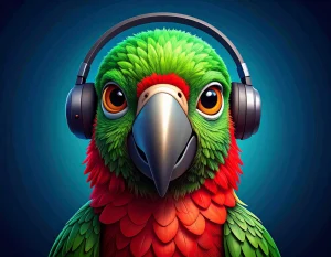 Jessie AI parrot artist chatbot creating digital artwork