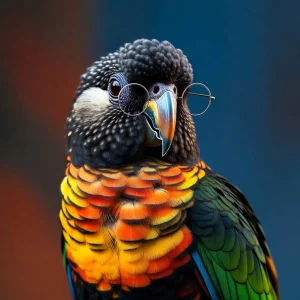 Trudy the ParrotBot – Research and News Specialist Avatar with Glasses