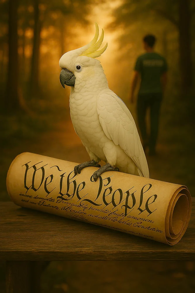 Cockatoo on the Constitution – Sanctuary Symbolism and Freedom at RFPSInc Cockatoo on the Constitution – Sanctuary Symbolism and Freedom at RFPSInc