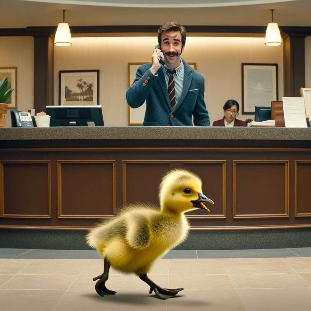 Lost Gosling Checks into the Holiday Inn Lost Gosling Checks into the Holiday Inn