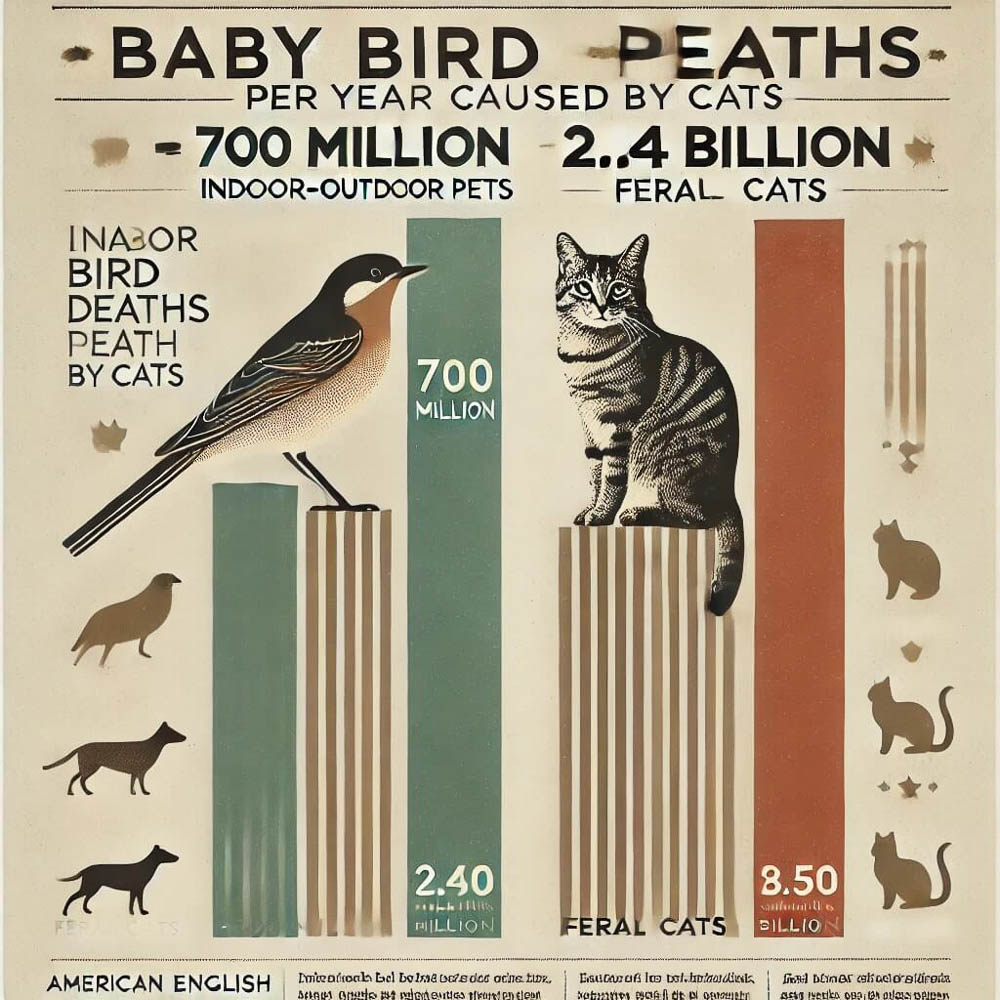 Infographic: Baby Bird Deaths Caused by Cats Each Year Infographic: Baby Bird Deaths Caused by Cats Each Year