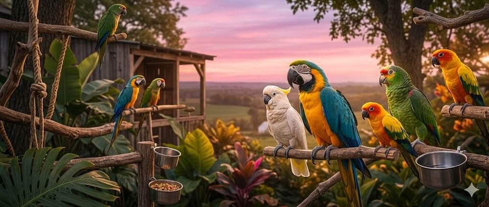 March 5th Over the Years Parrot Sanctuary Sunset Banner