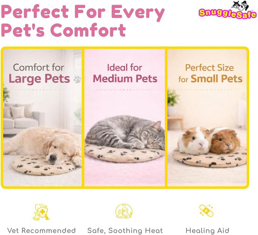 SnuggleSafe Microwave Heat Pad Suitable for Large, Medium, and Small Pets