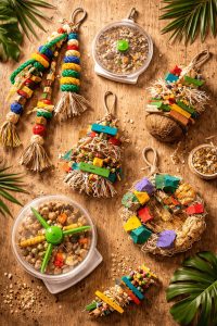 Variety Pack of Parrot Enrichment and Foraging Toys