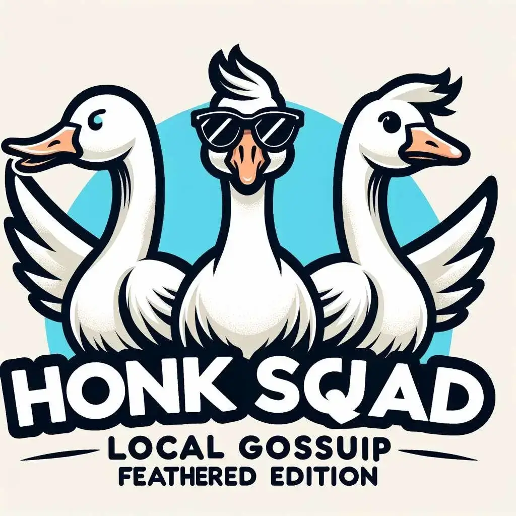honk-squad-logo-local-gossip-feathered-edition.jpeg Cartoon illustration of three geese with one wearing sunglasses above text that reads Honk Squad Local Gossip Feathered Edition