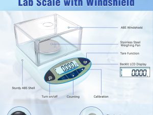 close-up of calibration weights on digital scale platform