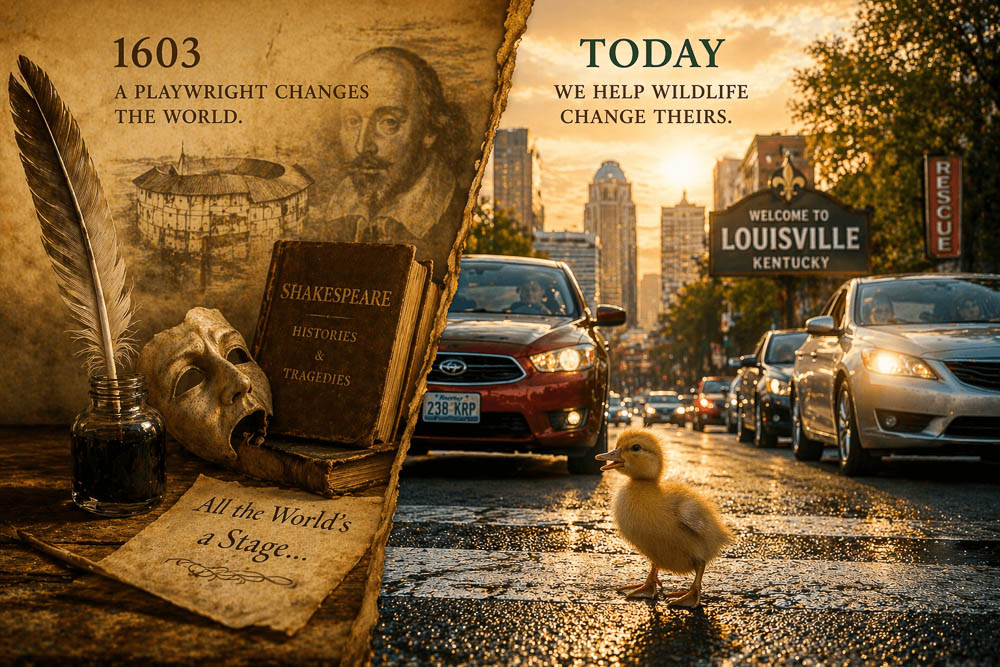 April 23 wildlife rescue historical timeline with duckling traffic moment