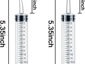 12ml Feeding Syringe Size Guide with Curved and Straight Tips