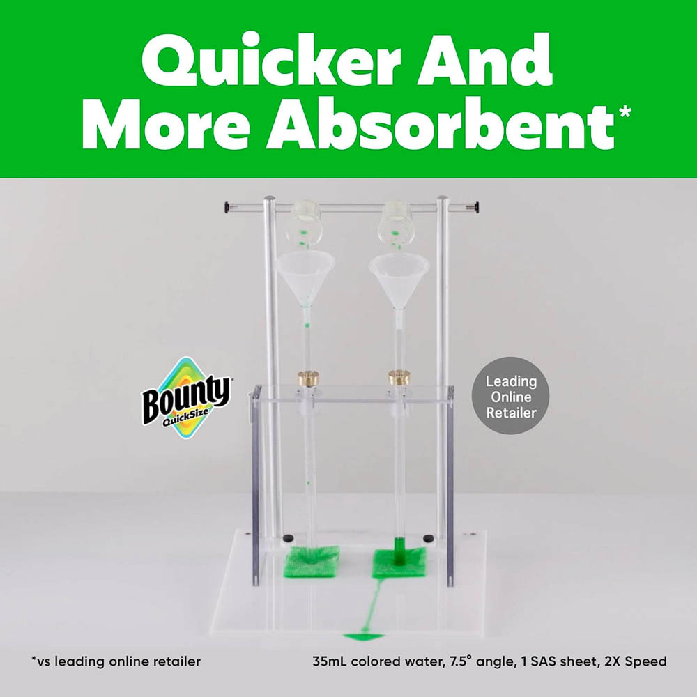 Bounty Quick Size Absorbency Comparison Demonstration Graphic