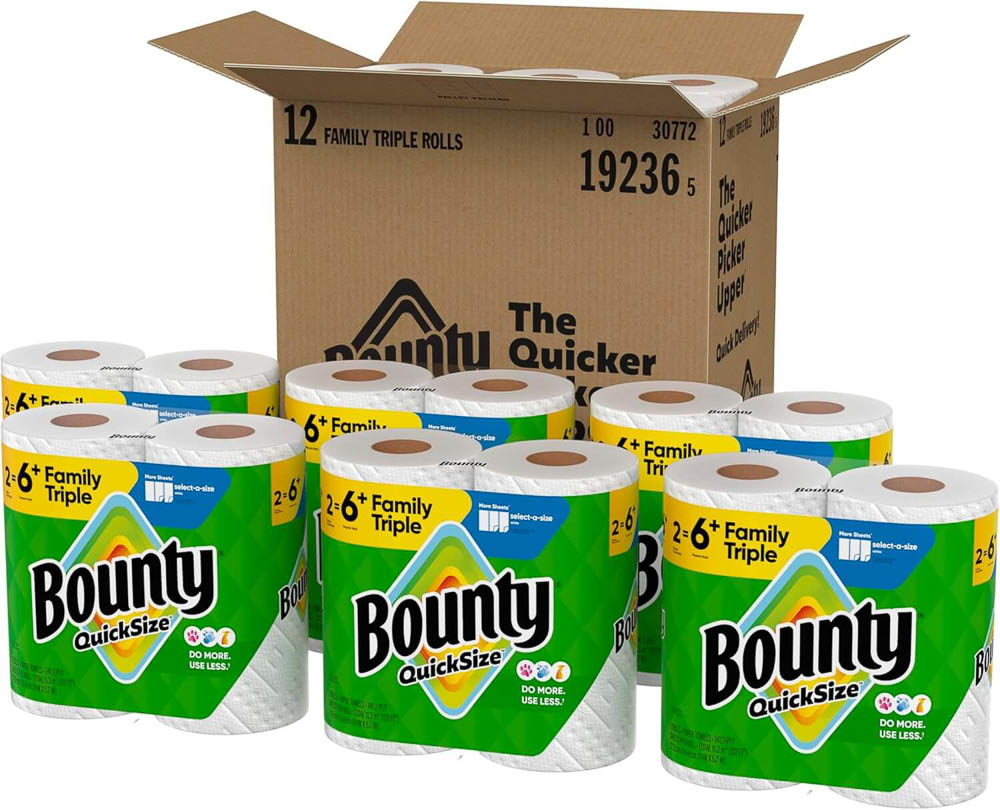 Bounty Quick Size Family Triple Paper Towels Bulk Roll Display