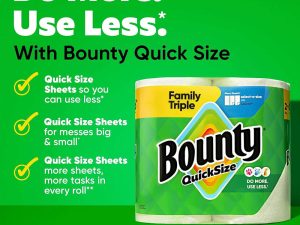 Bounty Quick Size Paper Towels Family Triple Pack Promotional Image