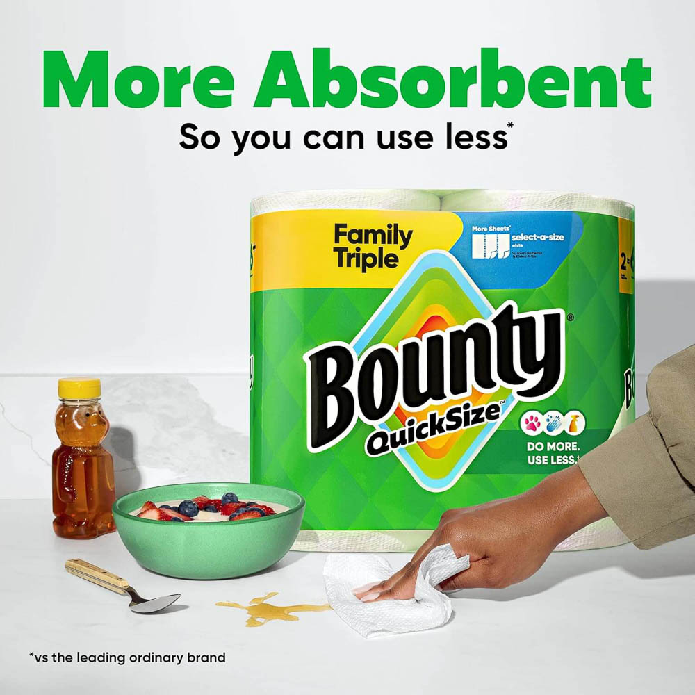 Bounty Quick Size More Absorbent Kitchen Spill Cleanup Image