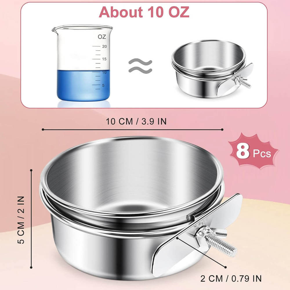 10 Ounce Stainless Steel Clamp-On Cage Bowl Product Detail