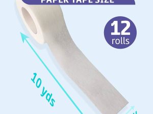 Medical Paper Tape Roll, 1 Inch x 10 Yards, 12 Pack
