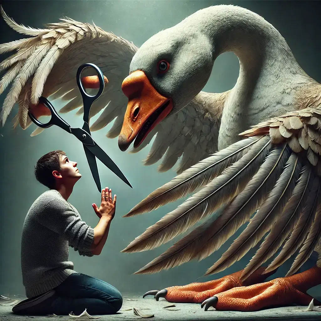 The Goose With the Scissors: A Surreal Lesson in Fear and Power The Goose With the Scissors: A Surreal Lesson in Fear and Power