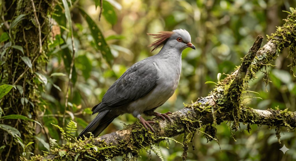 Topknot Pigeon Perched in a Tropical Rainforest Topknot Pigeon Perched in a Tropical Rainforest