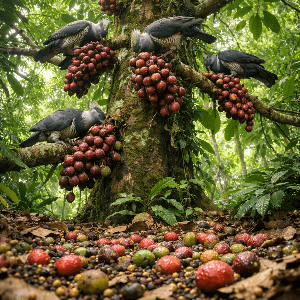 Topknot Pigeons Feeding on Native Figs in an Australian Rainforest Topknot Pigeons Feeding on Native Figs in an Australian Rainforest