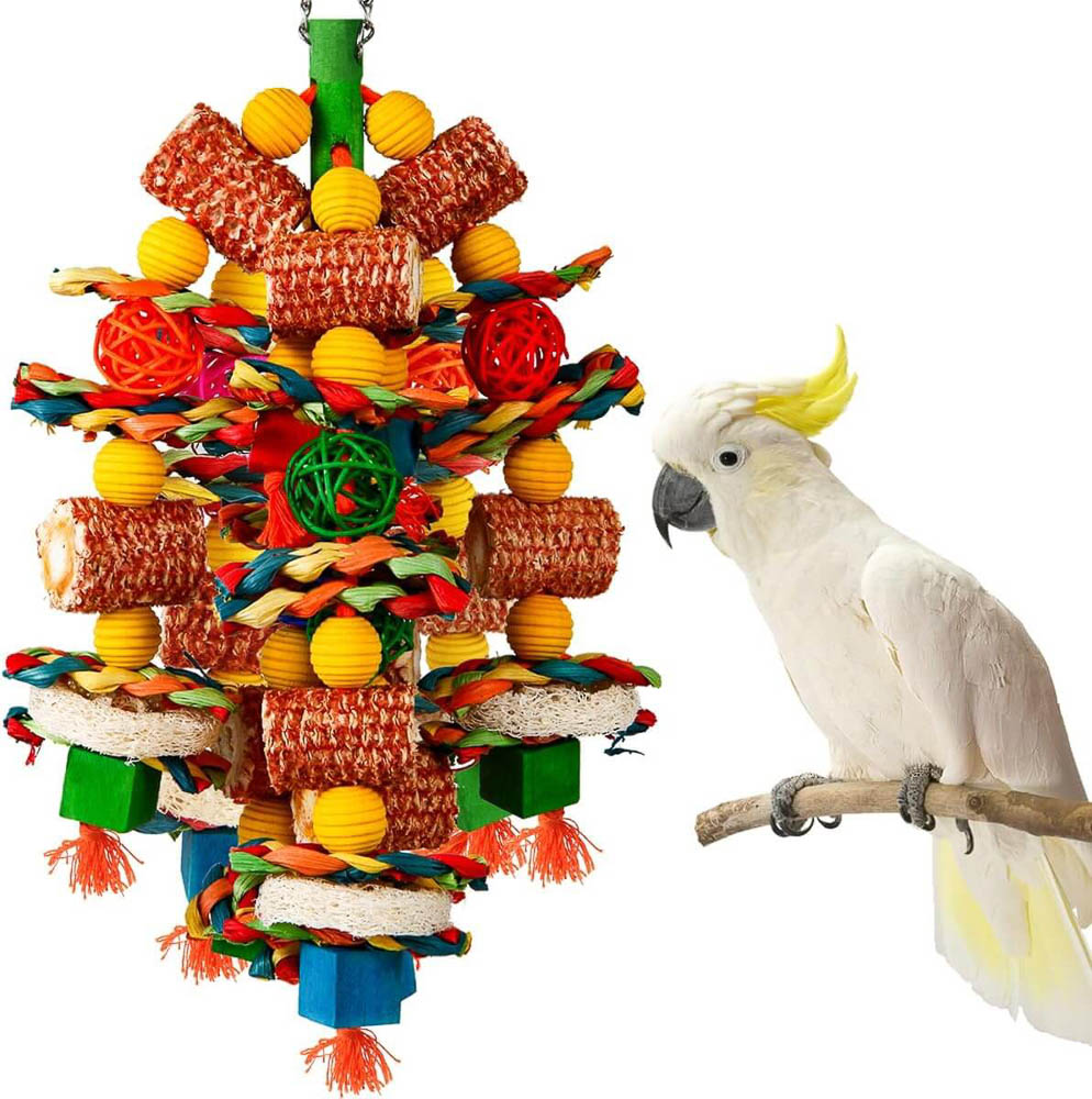 Colorful Corn Cob Bird Toy for Large Parrots