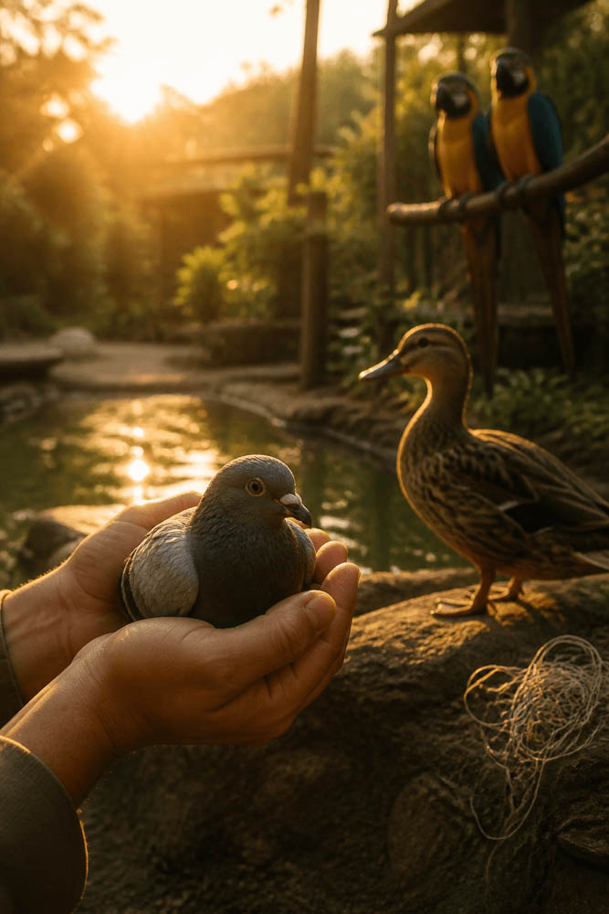 Caring for an Injured Pigeon During Wildlife Rescue