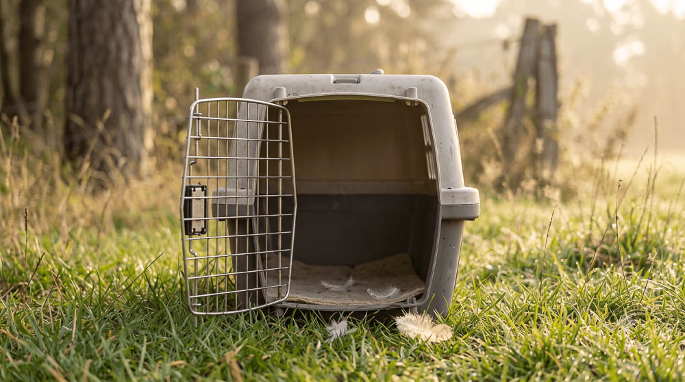 Open Wildlife Transport Carrier After a Successful Release