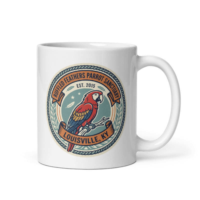 Ruffled Feathers Parrot Sanctuary Louisville Ceramic Mug
