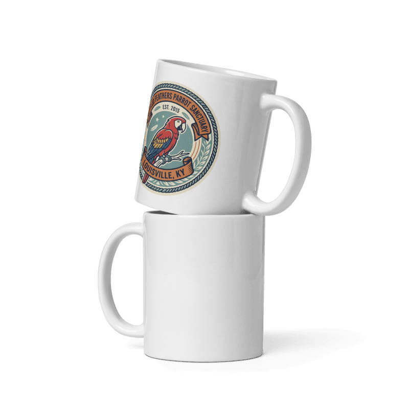 Retro Ruffled Feathers Parrot Sanctuary Coffee Mug - Image 2