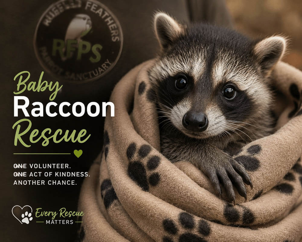 Baby Raccoon Rescue Wrapped in Blanket