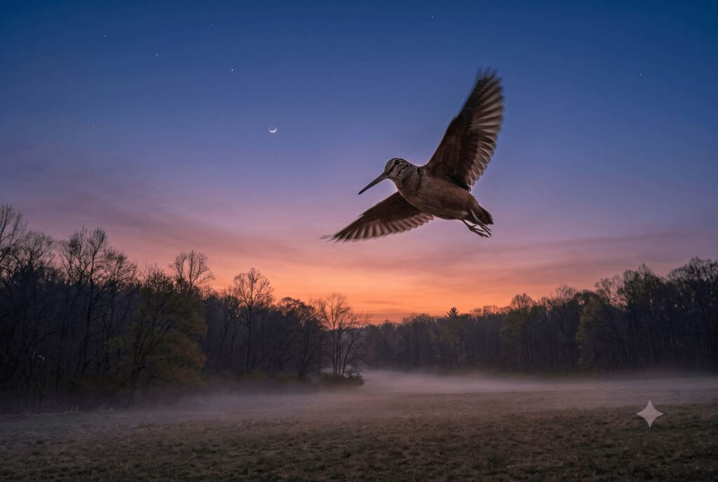 American Woodcock in Flight at Dusk American Woodcock in Flight at Dusk