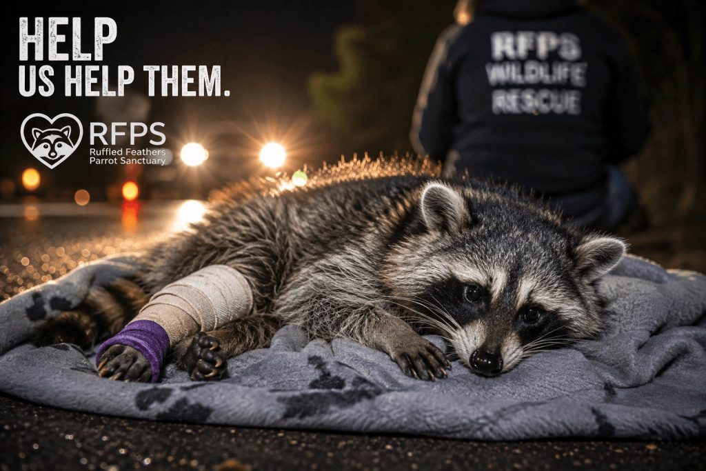 Injured Raccoon Receiving Care