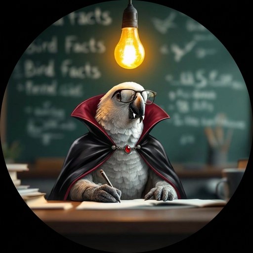 Count Carl the Parrot Expert in his Halloween vampire cape